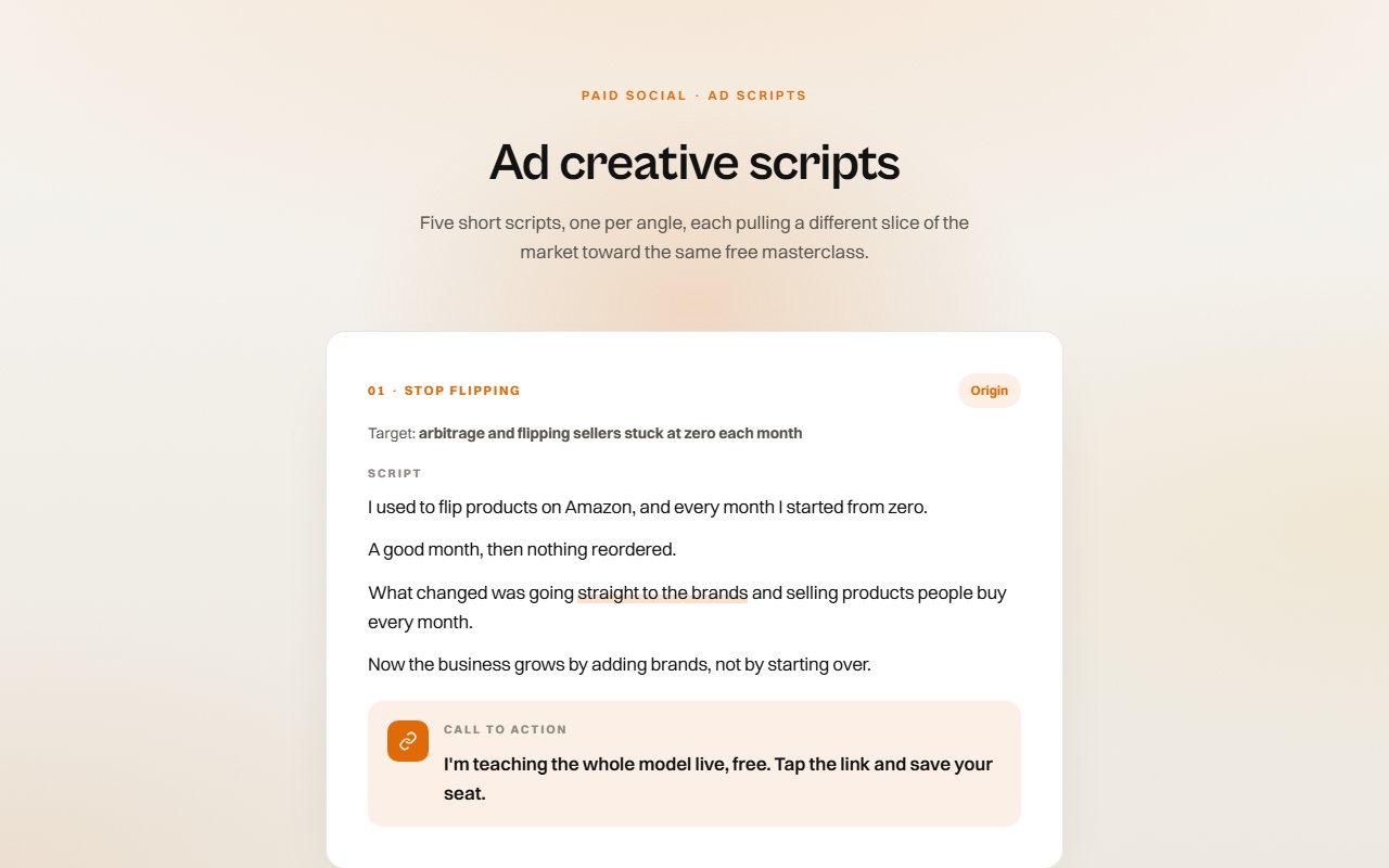 Ad creative scripts preview